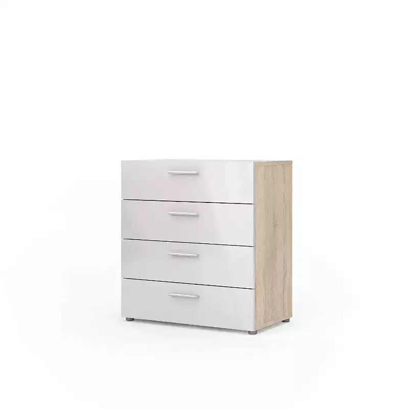 Cassettiere verticali in truciolato, 16,7 cm H, con 4 cassetti, finitura beige