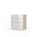 Cassettiere verticali in truciolato, 16,7 cm H, con 4 cassetti, finitura beige