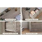 Cassettiera a 12 cassetti per camera da letto, cassettiera in legno da 61 pollici, cassettiere alte con binari in metallo scorrevoli, per soggiorno, corridoio