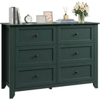 Cassettiera alta a 6 cassetti, organizer, comò con cassetti profondi, maniglie, stile moderno rustico per camera da letto, cabina armadio, soggiorno, colore verde