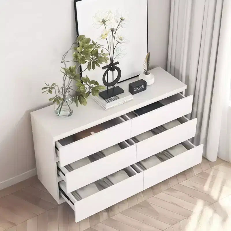 Cassettiera alta a 6 cassetti per camera da letto, cassettiera moderna in legno spaziosa, armadio contenitore grande comodino per soggiorno e ingresso