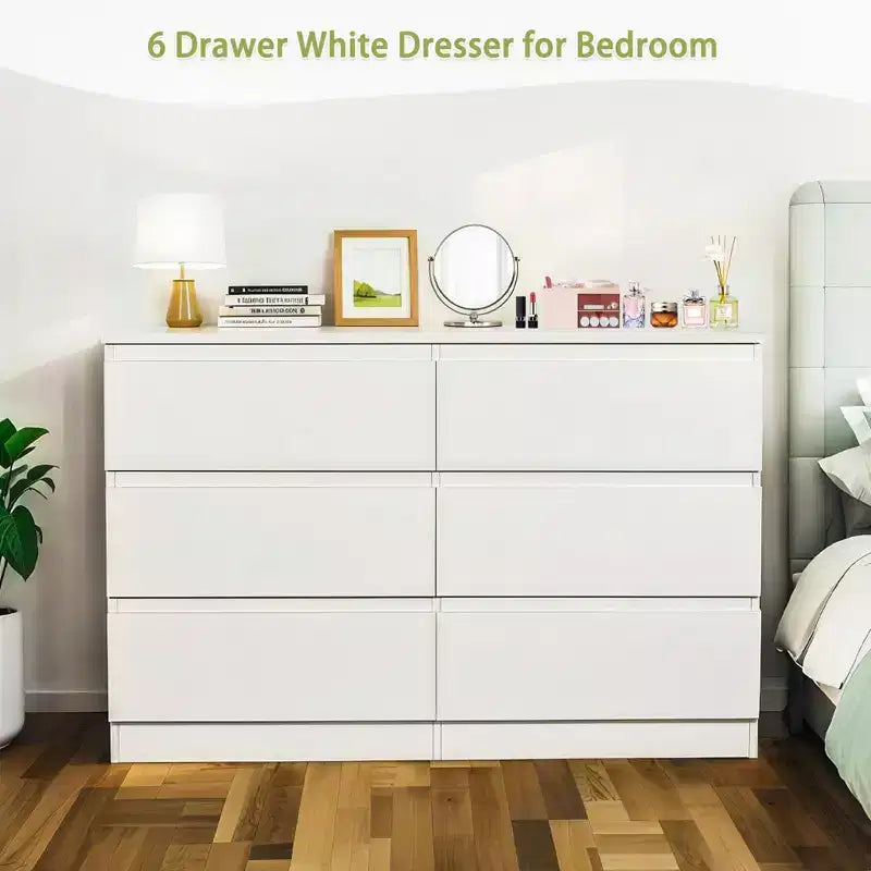 Cassettiera alta a 6 cassetti per camera da letto, cassettiera moderna in legno spaziosa, armadio contenitore grande comodino per soggiorno e ingresso