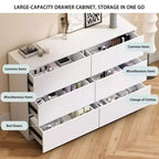 Cassettiera alta a 6 cassetti per camera da letto, cassettiera moderna in legno spaziosa, armadio contenitore grande comodino per soggiorno e ingresso