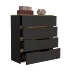 Comò moderno a 4 cassetti con ripiano superiore, cassetti spaziosi, cassettiera per camera da letto, ingresso, comò in legno