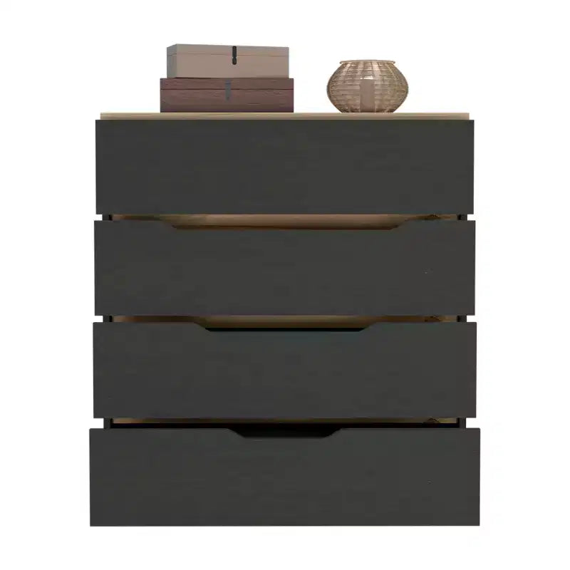 Comò moderno a 4 cassetti con ripiano superiore, cassetti spaziosi, cassettiera per camera da letto, ingresso, comò in legno