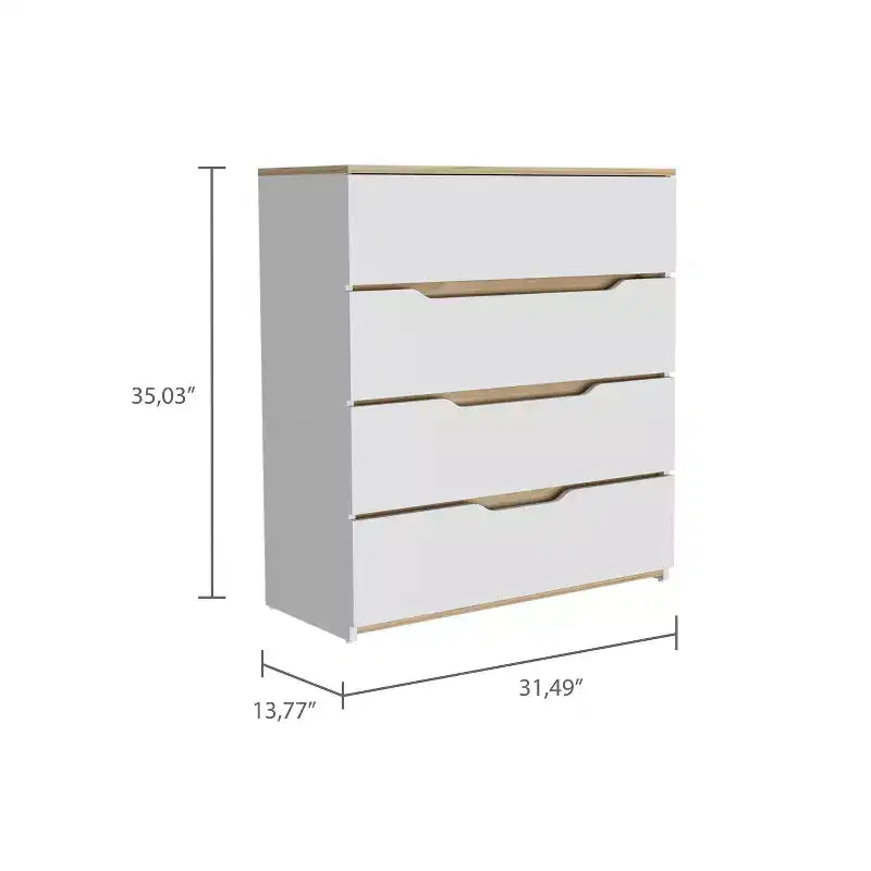 Comò moderno a 4 cassetti con ripiano superiore, cassetti spaziosi, cassettiera per camera da letto, ingresso, comò in legno