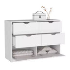 Comò moderno a 4 cassetti con ripiano superiore, cassetti spaziosi, cassettiera per camera da letto, ingresso, comò in legno