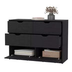 Comò moderno a 4 cassetti con ripiano superiore, cassetti spaziosi, cassettiera per camera da letto, ingresso, comò in legno