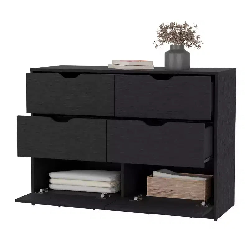 Comò moderno a 4 cassetti con ripiano superiore, cassetti spaziosi, cassettiera per camera da letto, ingresso, comò in legno