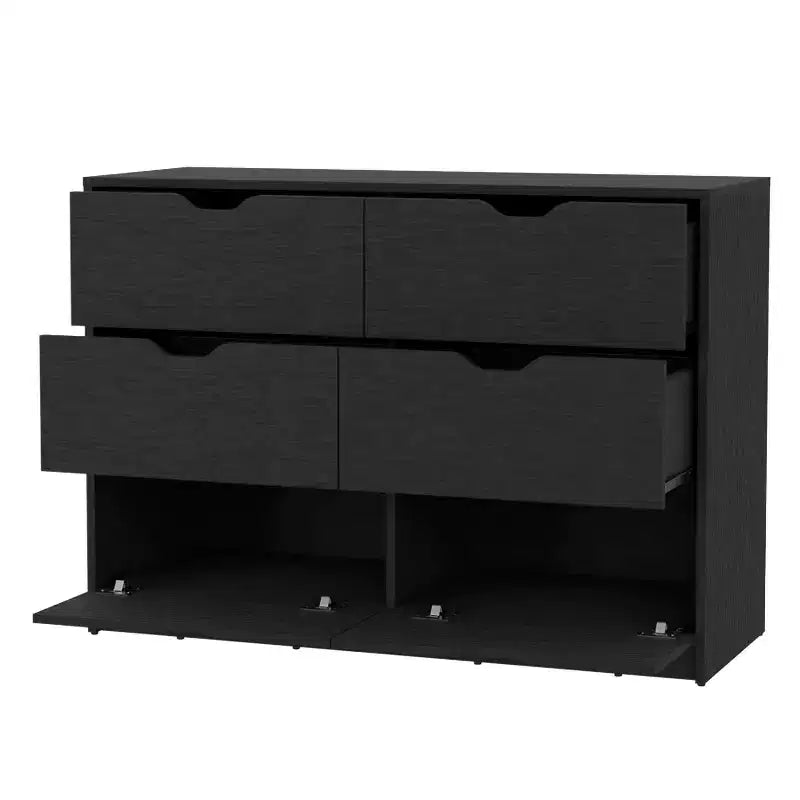 Comò moderno a 4 cassetti con ripiano superiore, cassetti spaziosi, cassettiera per camera da letto, ingresso, comò in legno