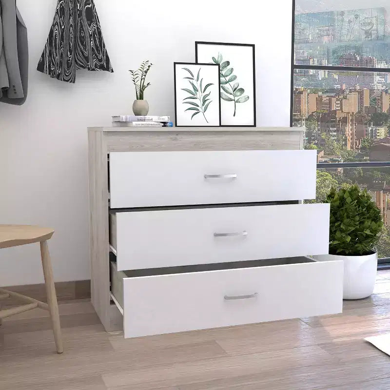 Cassettiera Verticale Moderna Minimalista a 5 Cassetti con Maniglie in Metallo e Cassetto Superiore con Serratura, Comò per Camera da Letto, Ingresso