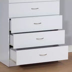 Cassettiera Verticale Moderna Minimalista a 5 Cassetti con Maniglie in Metallo e Cassetto Superiore con Serratura, Comò per Camera da Letto, Ingresso