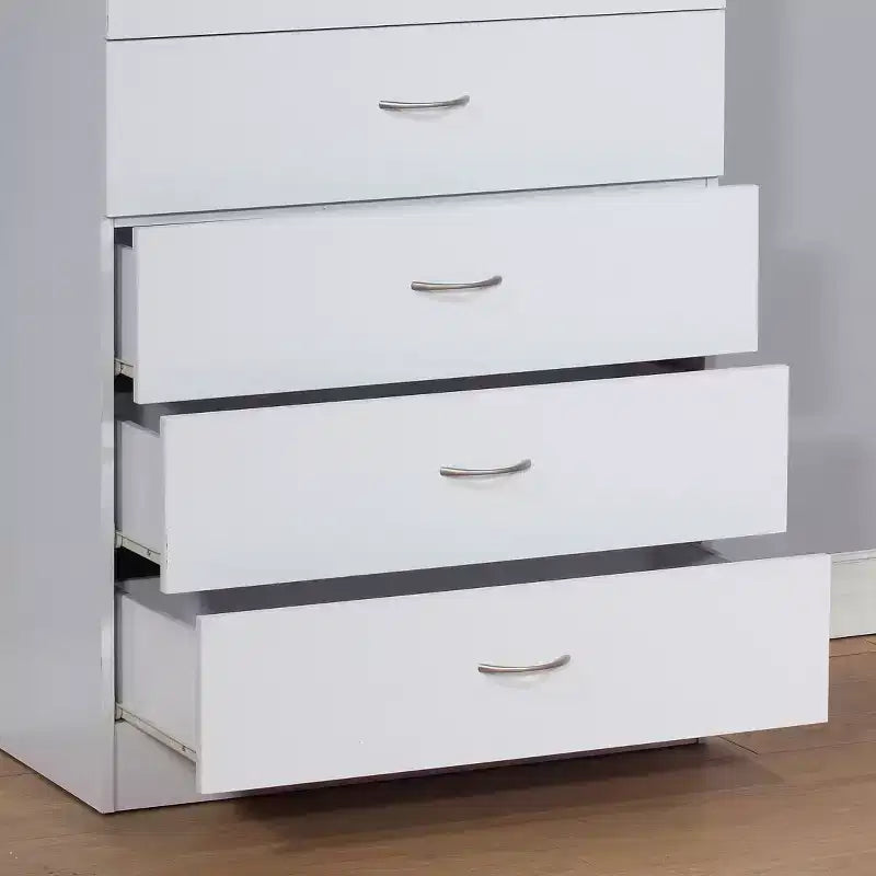 Cassettiera Verticale Moderna Minimalista a 5 Cassetti con Maniglie in Metallo e Cassetto Superiore con Serratura, Comò per Camera da Letto, Ingresso