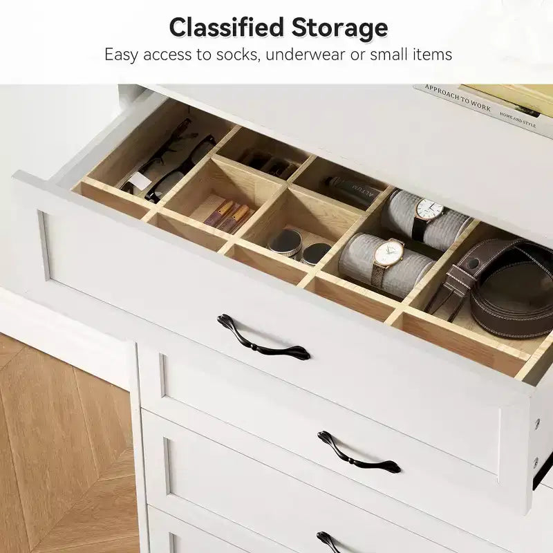 Comò moderno a 6 cassetti, Organizzatori e contenitori per vestiti, Comodini moderni