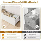Cassettiere a 5 cassetti bianche per camera da letto: 50 cassettiere verticali in legno autoportanti alte con spazio contenitore per soggiorno, corridoio e ingresso