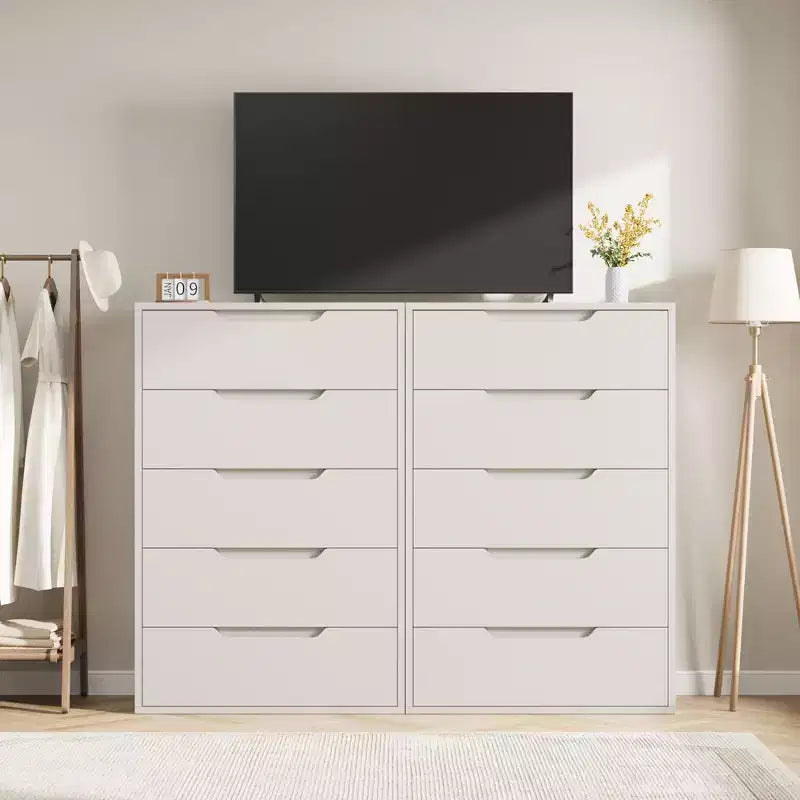 Cassettiere a 5 cassetti bianche per camera da letto: 50 cassettiere verticali in legno autoportanti alte con spazio contenitore per soggiorno, corridoio e ingresso