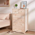 Cassettiera Alta con 6 Cassetti in Legno Naturale Massiccio Non Finito per Camera da Letto, Cassettiera Stile Fattoria Fai da Te in Legno di Gomma