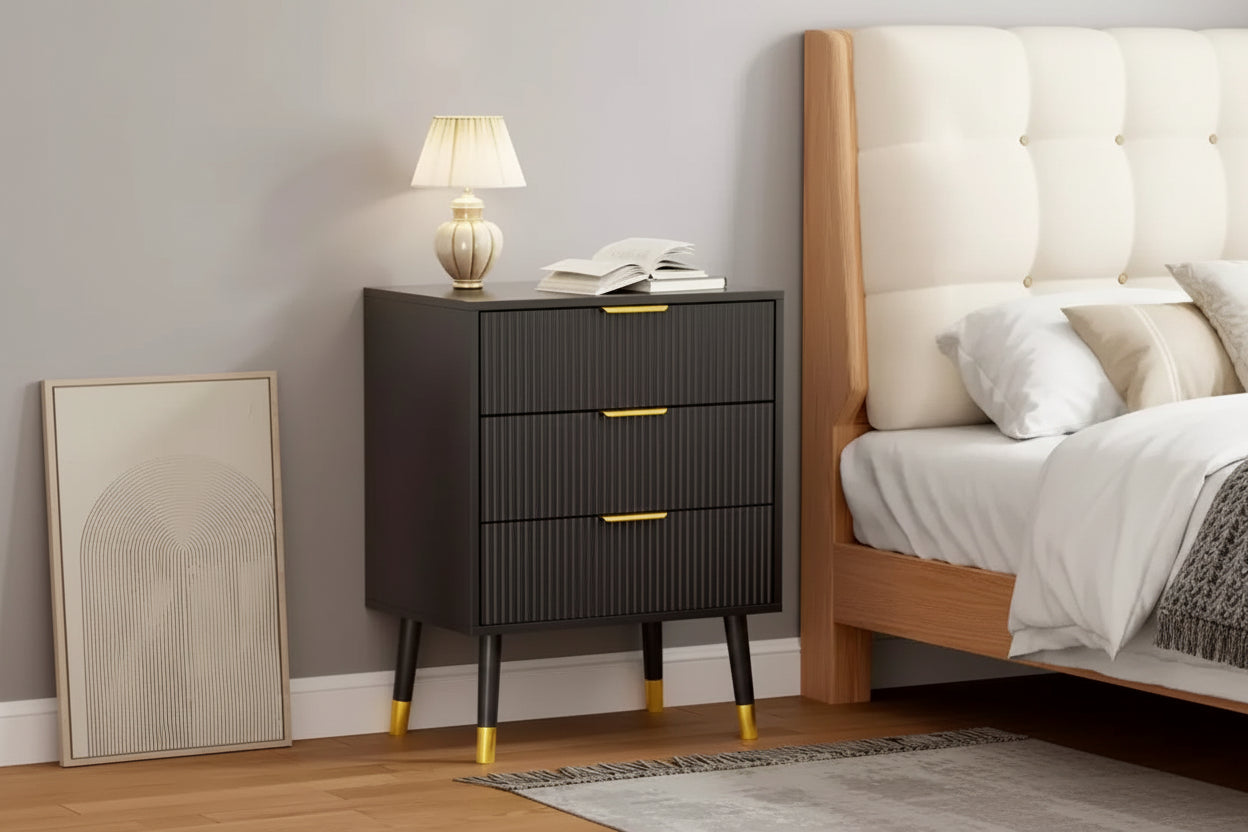 Cassettiera a 3 Cassetti per Camera da Letto, Comò Moderno, Unità Organizer con Cassetti Contenitori