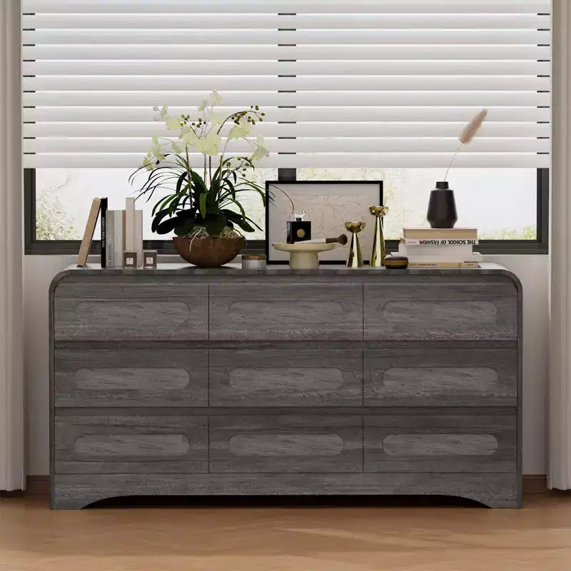 Comò a 9 cassetti per camera da letto, cassettiere moderne larghe 160 cm con guide preinstallate