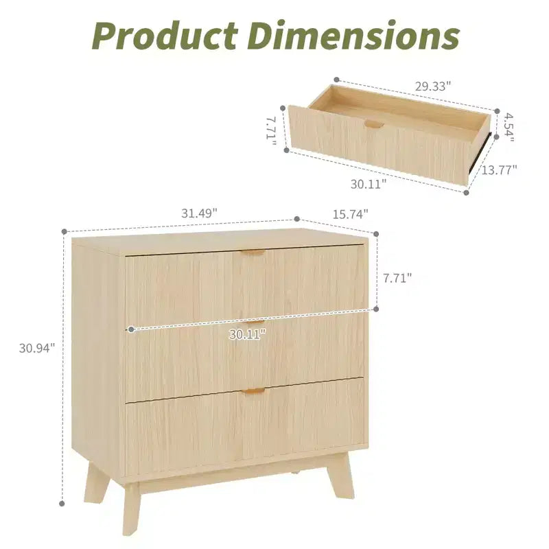 Comò a 3 cassetti, cassettiere moderne a doghe, cassettiera in legno, organizer per cassetti