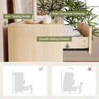 Comò a 3 cassetti, cassettiere moderne a doghe, cassettiera in legno, organizer per cassetti