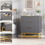 Cassettiera da camera da letto, cassettiera a 3 cassetti con gambe in metallo, cassettiera moderna con ampio spazio, cassettiera per camera da letto, soggiorno