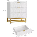 Cassettiera da camera da letto, cassettiera a 3 cassetti con gambe in metallo, cassettiera moderna con ampio spazio, cassettiera per camera da letto, soggiorno