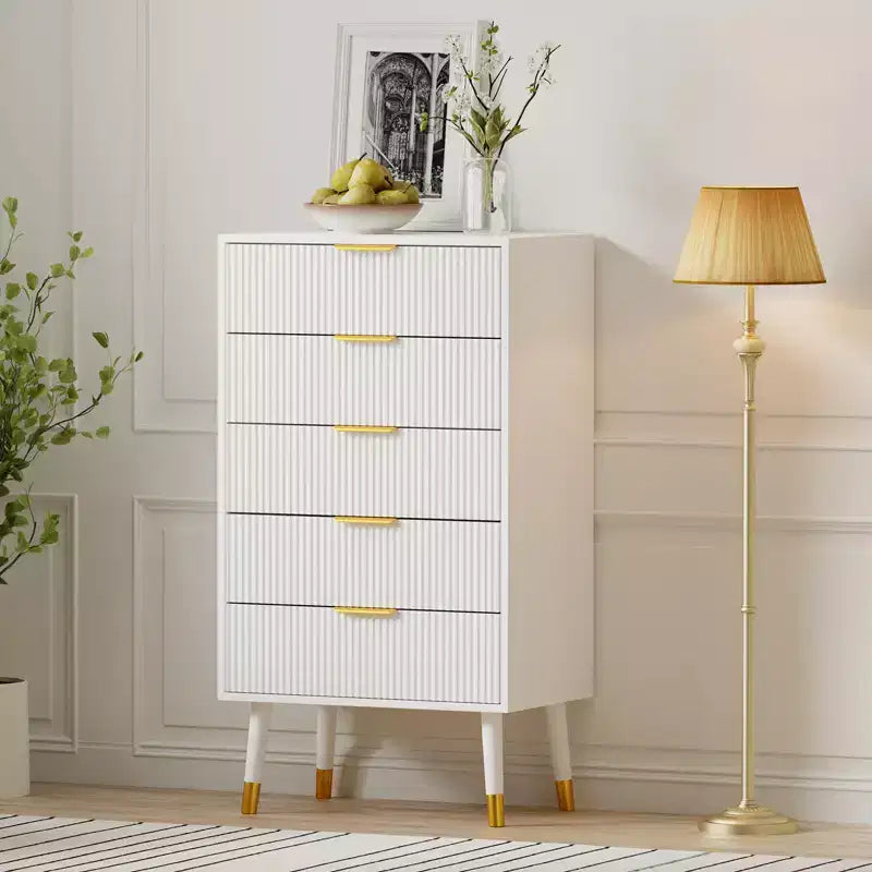 Cassettiera a 5 cassetti per camera da letto, Comò moderno per armadio, Armadietto organizer (2 pezzi)