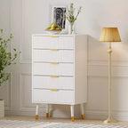 Cassettiera a 5 cassetti per camera da letto, Comò moderno per armadio, Armadietto organizer (2 pezzi)