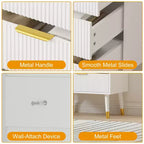 Cassettiera a 5 cassetti per camera da letto, Comò moderno per armadio, Armadietto organizer (2 pezzi)