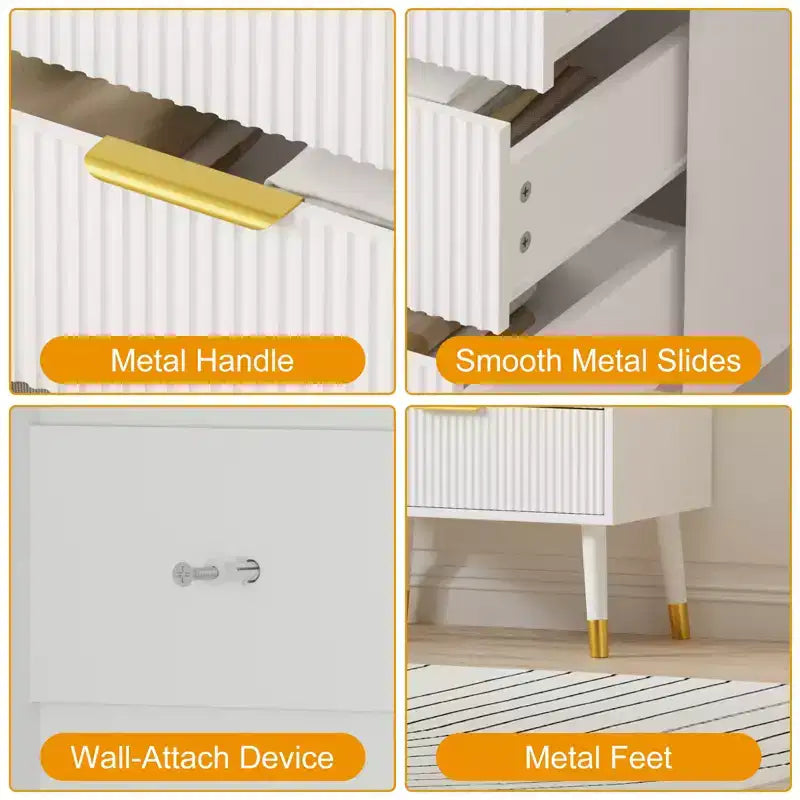 Cassettiera a 5 cassetti per camera da letto, Comò moderno per armadio, Armadietto organizer (2 pezzi)