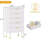 Cassettiera a 5 cassetti per camera da letto, Comò moderno per armadio, Armadietto organizer (2 pezzi)