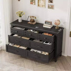 Cassettiera a 7 cassetti per camera da letto, comò rustico in legno con texture naturale, organizer per camera da letto e soggiorno