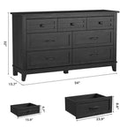 Cassettiera a 7 cassetti per camera da letto, comò rustico in legno con texture naturale, organizer per camera da letto e soggiorno