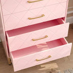 Cassettiera a 4 cassetti, Cassettiera in legno con maniglie dorate, Mobiletto contenitore, Cassettiera per soggiorno, armadio, corridoio