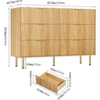 Cassettiera a 6 cassetti, Cassettiera in legno, Cassettiere di design moderno con pannello scanalato per soggiorno, camera da letto, armadio, corridoio, ingresso
