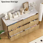 Cassettiera a 6 cassetti, Cassettiera in legno, Cassettiere di design moderno con pannello scanalato per soggiorno, camera da letto, armadio, corridoio, ingresso
