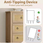 Cassettiera in Rattan a 7 Cassetti, Cassettiera Boho per Camera da Letto, Cassettiera, Organizzatore per Armadio, Cassettiera in Legno Naturale per Camera da Letto, Soggiorno, Ingresso