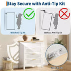 Comò alto da 89.9 cm per camera da letto, con 4 cassetti a scanalatura, cassettiera con armadietto per riporre i vestiti, organizer per cassetti per camera da letto, soggiorno