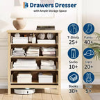 Comò alto da 89.9 cm per camera da letto, con 4 cassetti a scanalatura, cassettiera con armadietto per riporre i vestiti, organizer per cassetti per camera da letto, soggiorno
