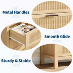 Comò alto da 89.9 cm per camera da letto, con 4 cassetti a scanalatura, cassettiera con armadietto per riporre i vestiti, organizer per cassetti per camera da letto, soggiorno