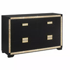 Cassettiere orizzontali HomeStock da 20,25 pollici di altezza in truciolato con 4 cassetti, colore nero