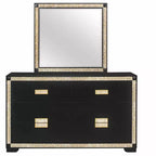 Cassettiere orizzontali HomeStock da 20,25 pollici di altezza in truciolato con 4 cassetti, colore nero
