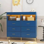 Fasciatoio con Piedini in Metallo, Cassettiera con 6 Cassetti, Organizzatore per la Cameretta dei Neonati