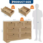 Cassettiera in Rattan per Camera da Letto, Cassettiere Moderne da Fattoria, Organizer per Armadio, Soggiorno, Ingresso, Corridoio