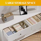 Cassettiera a 6 cassetti scanalata, comò moderno per armadio, cassettiera doppia con cassetti a chiusura ammortizzata, mobiletto portaoggetti in legno, bianco