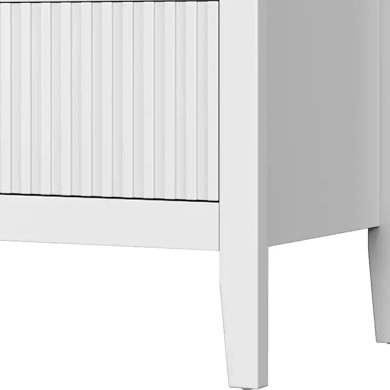 Cassettiera a 6 cassetti scanalata, comò moderno per armadio, cassettiera doppia con cassetti a chiusura ammortizzata, mobiletto portaoggetti in legno, bianco