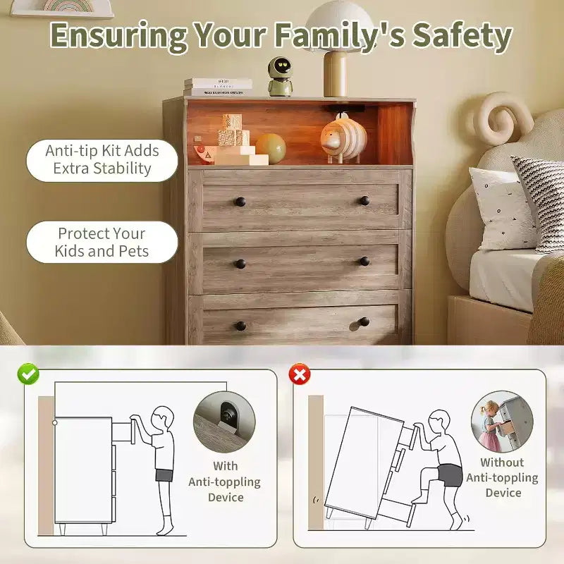 Comodino in legno a 4 cassetti per camera da letto, comodino moderno, cassettiera in legno per soggiorno, corridoio, armadio