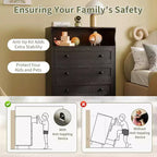 Comodino in legno a 4 cassetti per camera da letto, comodino moderno, cassettiera in legno per soggiorno, corridoio, armadio