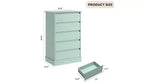 Cassettiera a 5 cassetti, Cassettiera con cassetti profondi, Cassettiera doppia grande per armadio con piano largo, Cassettiera alta in legno per soggiorno, camera da letto